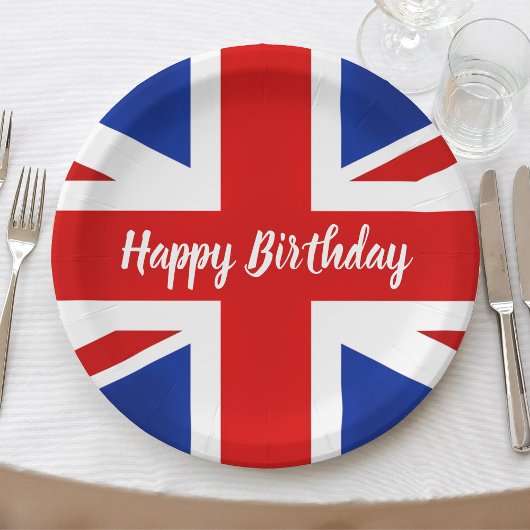 Groot-Brittannië: Britse Happy Birthday Papieren Bordje