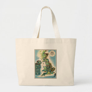 - Groot - Brittannië - Bronnenkaart Grote Tote Bag