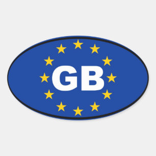 Groot-Brittannië - GB - Europese Unie ovaal Ovale Sticker
