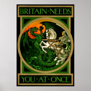 Groot-Brittannië heeft je meteen nodig, WWI Briti Poster