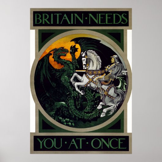 Groot-Brittannië heeft u meteen nodig ~ WWI Recrug Poster (Voorkant)