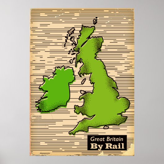 Groot-Brittannië Per Spoor reisposter Poster (Voorkant)
