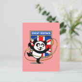 Groot-Brittannië Rhythmic Gymnastics Panda Briefkaart (Staand voorkant)
