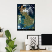 Groot-Brittannië satellietposter Poster (Thuiskantoor)