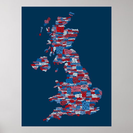 Groot-Brittannië - Statistische kaart Poster (Voorkant)