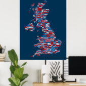 Groot-Brittannië - Statistische kaart Poster (Thuiskantoor)