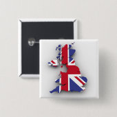 Groot-Brittannië Vierkante Button 5,1 Cm (Voorkant /achterkant)