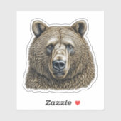 Groot bruin Beer gepersonaliseerd Sticker (Vel)