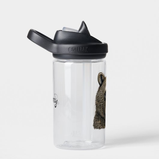 Groot bruin Beer gepersonaliseerd Waterfles (Rechts)