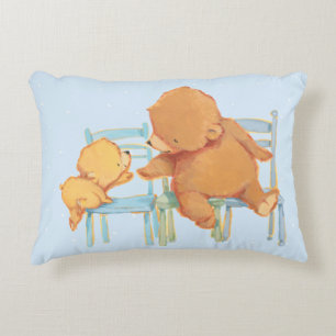 Groot bruin Beer helpt kleine gele Beer Decoratief Kussen