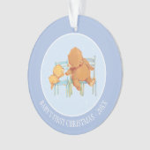 Groot bruin Beer helpt kleine gele Beer Ornament (voorkant)