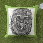 Groot buitenkussen schattig slaperig Hedgehog ontw (Gras)