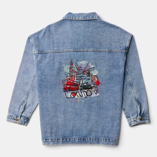 groot busje london landmark denim jacket (Achterkant)