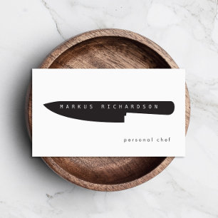Groot Chefmes Logo voor Persoonlijke Chef, Caterin Visitekaartje