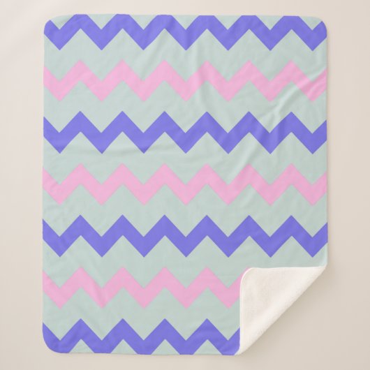 Groot chevron-patroon sherpa deken (Voorkant)