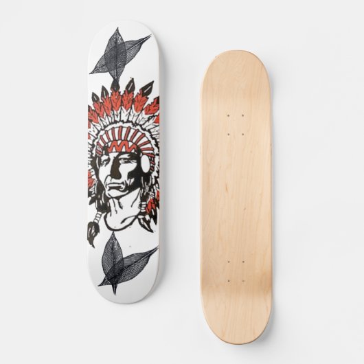 Groot Chief Feather Design Skateboard (Voorkant)