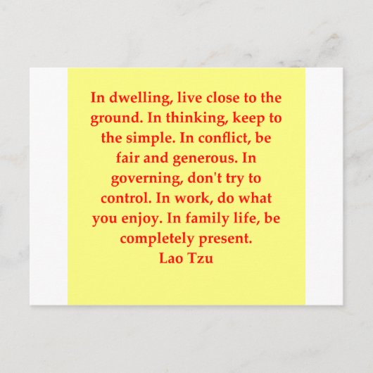 groot citaat Lao Tzu Briefkaart (Voorkant)