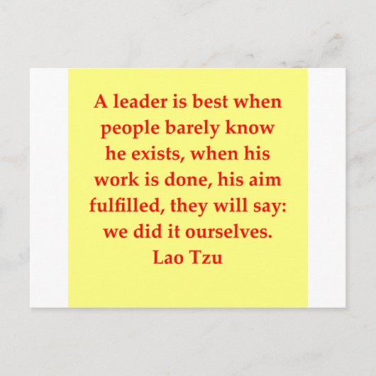 groot citaat Lao Tzu Briefkaart (Voorkant)