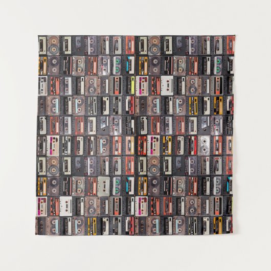 Groot collectie audiocassettes wandkleed (Voorkant (horizontaal))