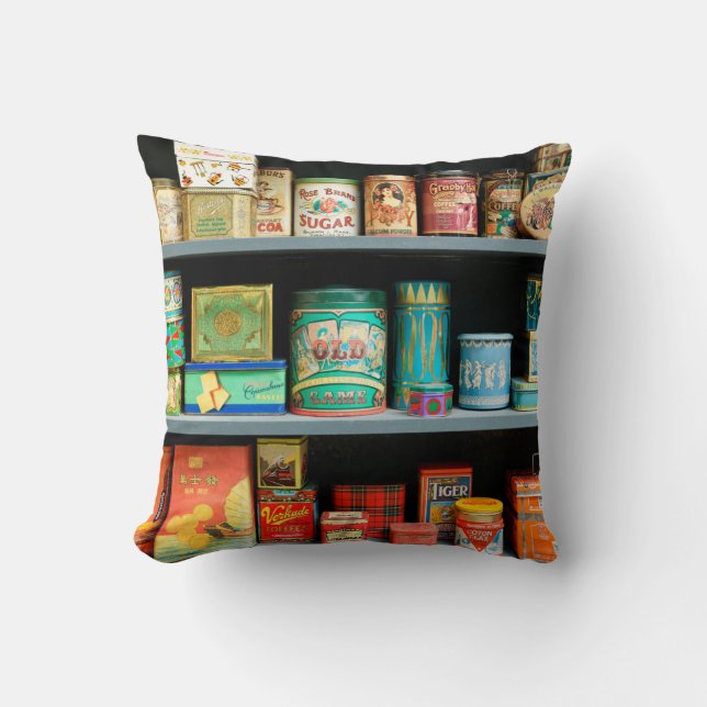 Groot collectie kleurrijke  blikken met display kussen (Voorkant)