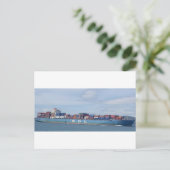 Groot containerschip briefkaart (Staand voorkant)