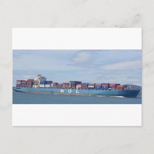 Groot containerschip briefkaart (Voorkant)