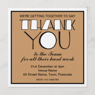 Groot Dank je wit Dank jullie uitnodiging van het