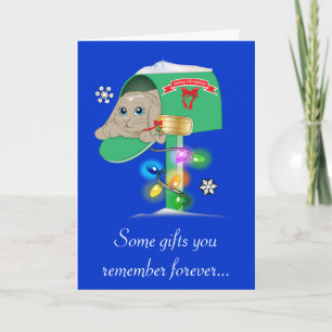 Groot - de Brievenbus van het Konijntje van de Feestdagen Kaart