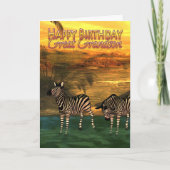 Groot - de Kaart Zebras van de Verjaardag van de (Voorkant)