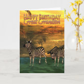 Groot - de Kaart Zebras van de Verjaardag van de (Gele Bloem)