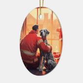 Groot Deen Kerstornament, Hond Memorial Gift Keramisch Ornament (Links)