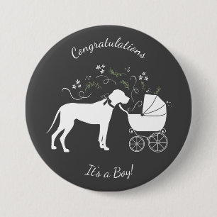 Groot Deens Baby shower Ronde Button 7,6 Cm