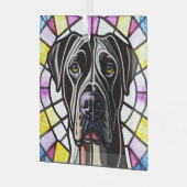 Groot Deens "Glas in lood" Glas Ornament (Voorkant links)