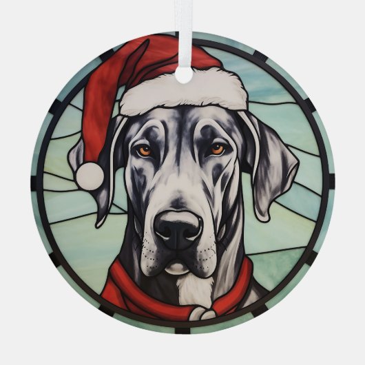 Groot Deens Glas in lood Kerst Glas Ornament (Achterkant)