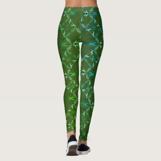 Groot Deens Silhouet en Typografie Patroon Leggings (Achterkant)
