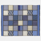 Groot denim patchwork Afbeelding Fleece Deken (Voorkant (Horizontaal))