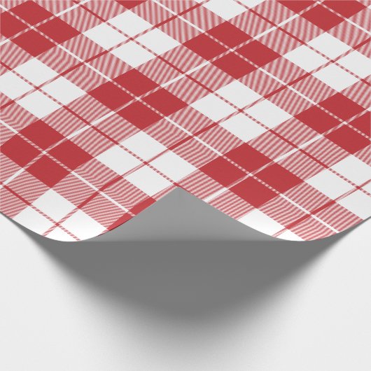 Groot Donkerrood en wit spelpatroon Cadeaupapier (Hoek)