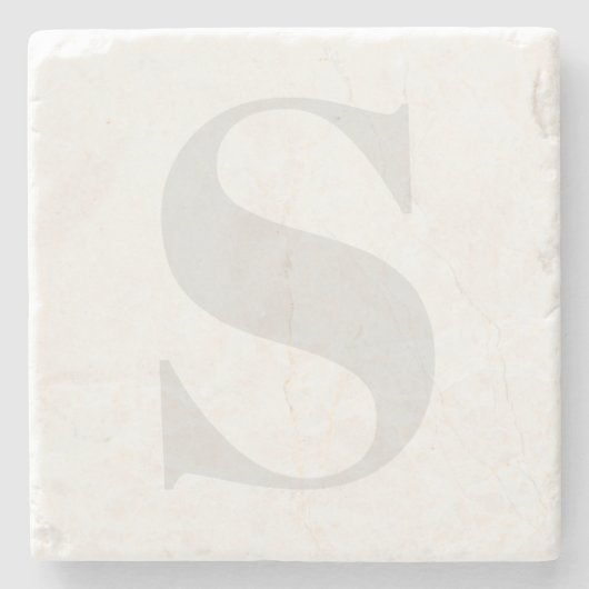 Groot eenvoudig monogram Elk Initiaal licht grijs Stenen Onderzetter (Voorkant)