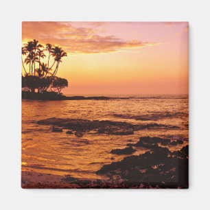 Groot Eiland, Hawaï. Zonsondergang, Big Island Haw Magneet
