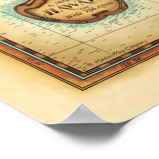 Groot eiland Hawaii Poster (Hoek)