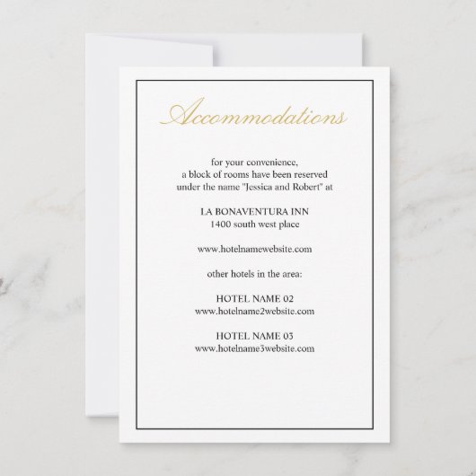 Groot Elegant Gold Script Enclosure Kaart verticaa (Achterkant)