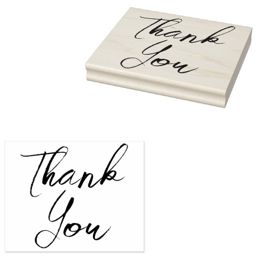 Groot elegant script bedankt 	rubberstempel (Gestempeld)