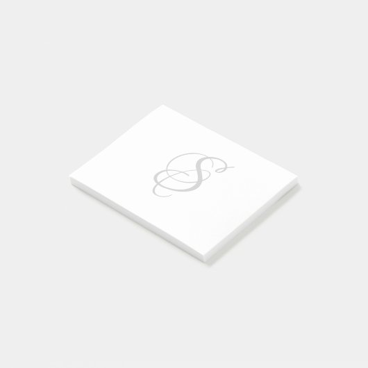 Groot Elegant Script Monogram Post Post-it® Notes (Schuin)
