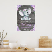 Groot ellephant welkomstteken, Poster voor meisjes (Keuken)