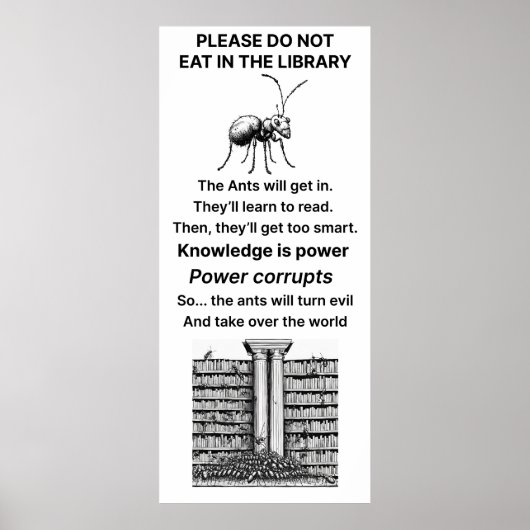 Groot eten in het Poster van de bibliotheek (Voorkant)