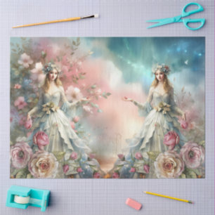 Groot Fantasie Bloemstuk Hoekig Decoupage Papier