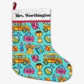 Groot fleece leraar kerst kous grote kerstsok (Voorkant)