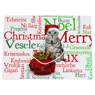 Groot formaat - Kat en muis Kerstmis Large Cadeauzakje