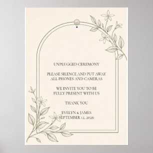 Groot formaat olijf botanisch unplugged bord poster