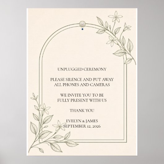 Groot formaat olijf botanisch unplugged bord poster (Voorkant)